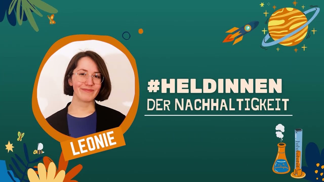 Portät von Leonie mit der Aufschrift #Heldinnen der Nachhaltigkeit