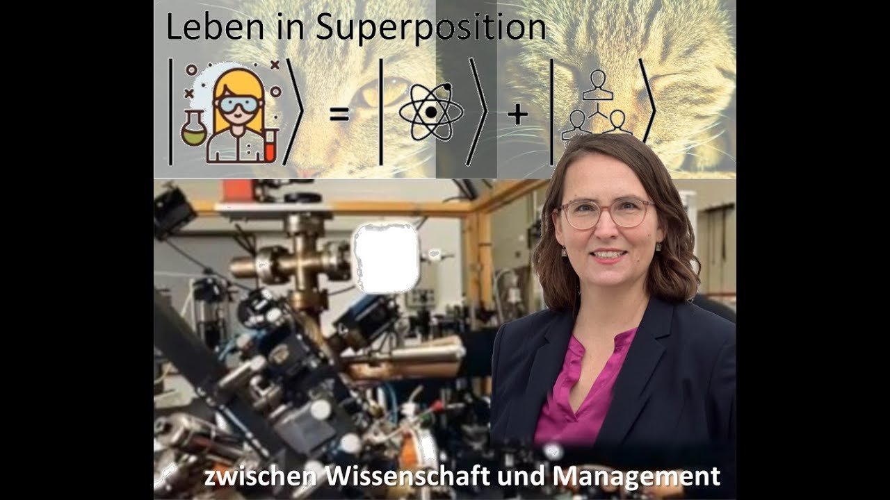 Porträt von Dr'in Tatjana Wilk mit der Aufschrift "Leben in Superposition zwischen Wissenschaft und Management"