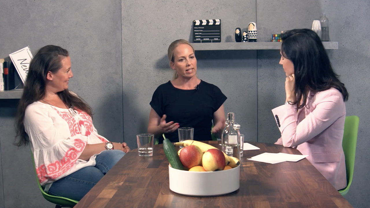 Daniela Westberg-Heuer und Julia Steinbach von Kaiserschlüpfer im Gespräch mit Vanessa Seifert von XING Talk